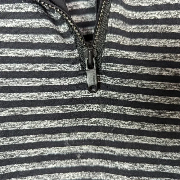 Lululemon Men M Surge Warm 1/2 ZipRaven Stripe Black Heathered Black Athletic